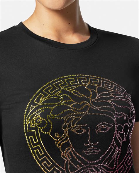 pink versace tshirt|medusa t shirt women's.